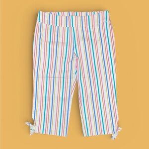 COUNTERPARTS Multi-colored Cropped Capri Pants Blue Pink Purple Stripes SZ 12P